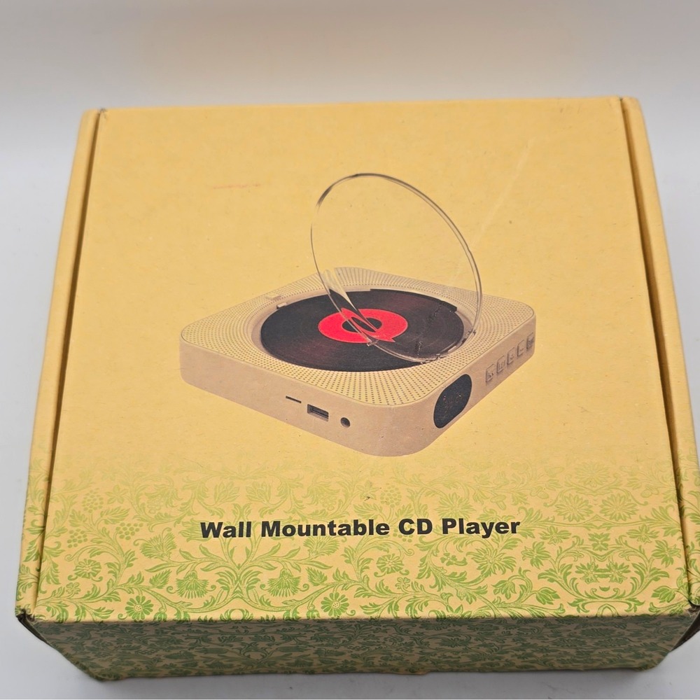 Wall Mountable CD Player KC-909 White w/ Remote & Wall Mount Bracket